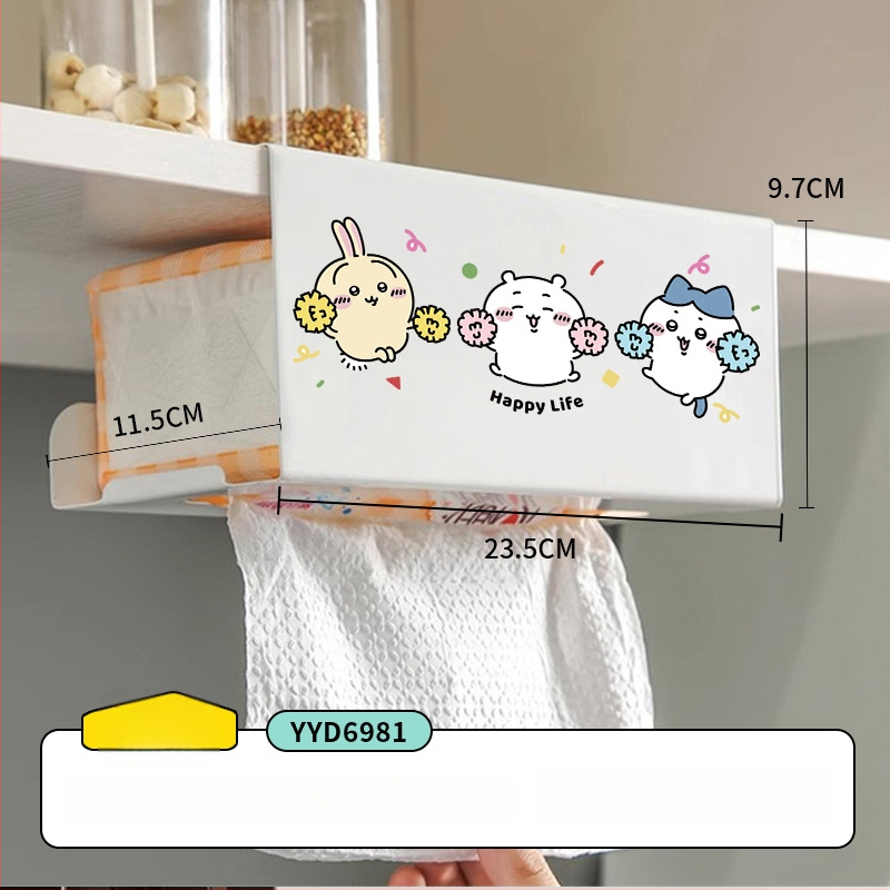 Cutie pentru șervete de bucătărie agățată cu design desen animat — pătrată, oțel cu carbon, rezistentă la umezeală, stil modern minimalist, brand Mr. art