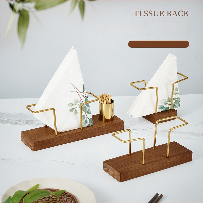 Suport de șervețele din lemn pentru restaurante și cafenele – suport vertical de birou, formă pătrată (Material: Lemn; Finisaj: Lustruit; Aspect: Pătrat; Brand: Lujiang; Stil: Altul)