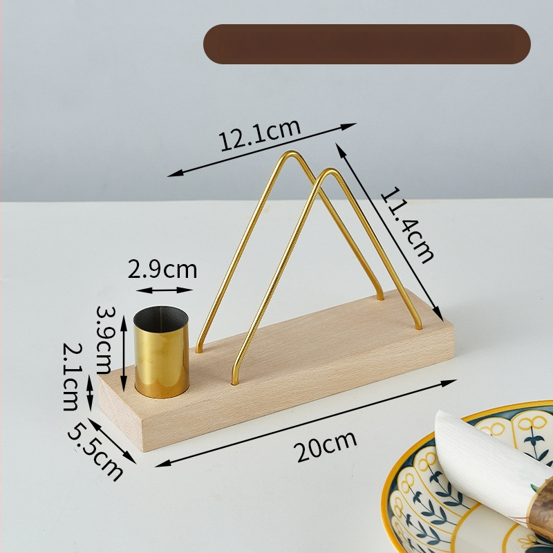 Suport de șervețele din lemn pentru restaurante și cafenele – suport vertical de birou, formă pătrată (Material: Lemn; Finisaj: Lustruit; Aspect: Pătrat; Brand: Lujiang; Stil: Altul)