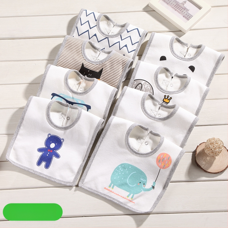 Prosop-bib pentru saliva de bebeluși cu suprafață din bumbac, strat interior impermeabil și partea inferioară din terry, unisex, pentru sugari și copii între 1 și 3 ani