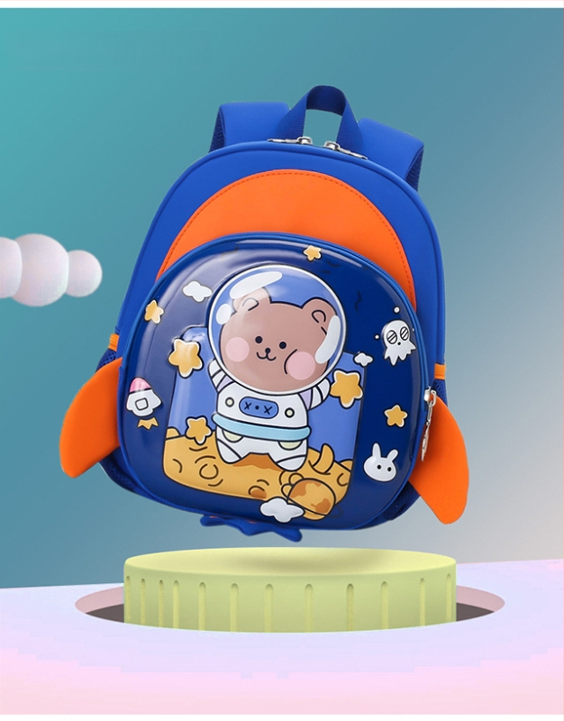 Oxford anyagú gyerek hátizsák, légáteresztő, ultrakönnyű és terheléscsökkentő, aranyos rajzfilmes stílusú, görbült vállpánt.