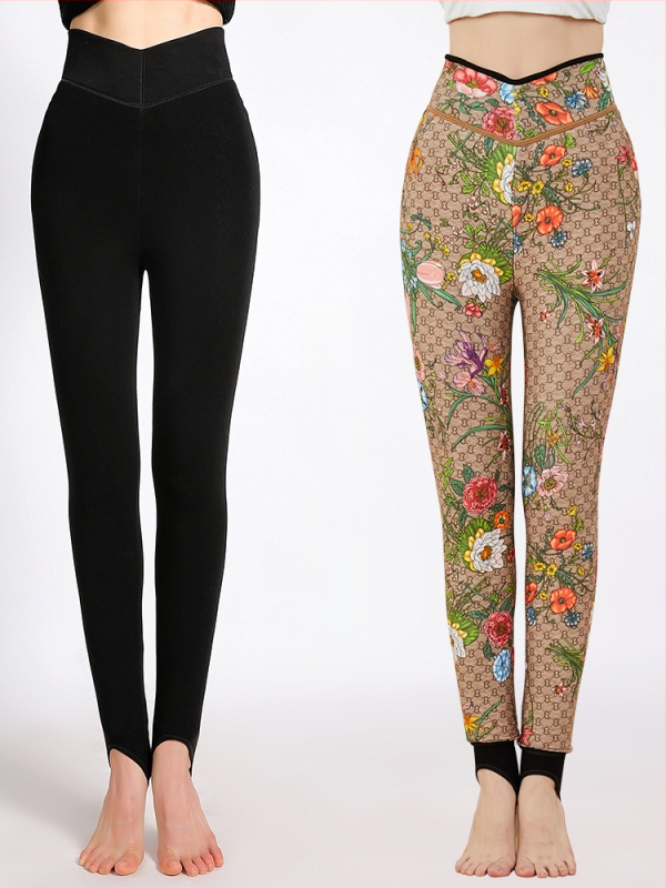 Pantaloni all-in-one pentru femei însărcinate, căptuți cu fleece, groși, călduroși, cu elasticitate înaltă