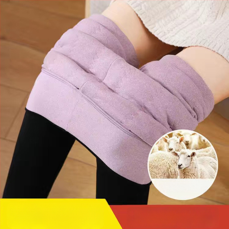 Pantaloni all-in-one pentru femei însărcinate, căptuți cu fleece, groși, călduroși, cu elasticitate înaltă