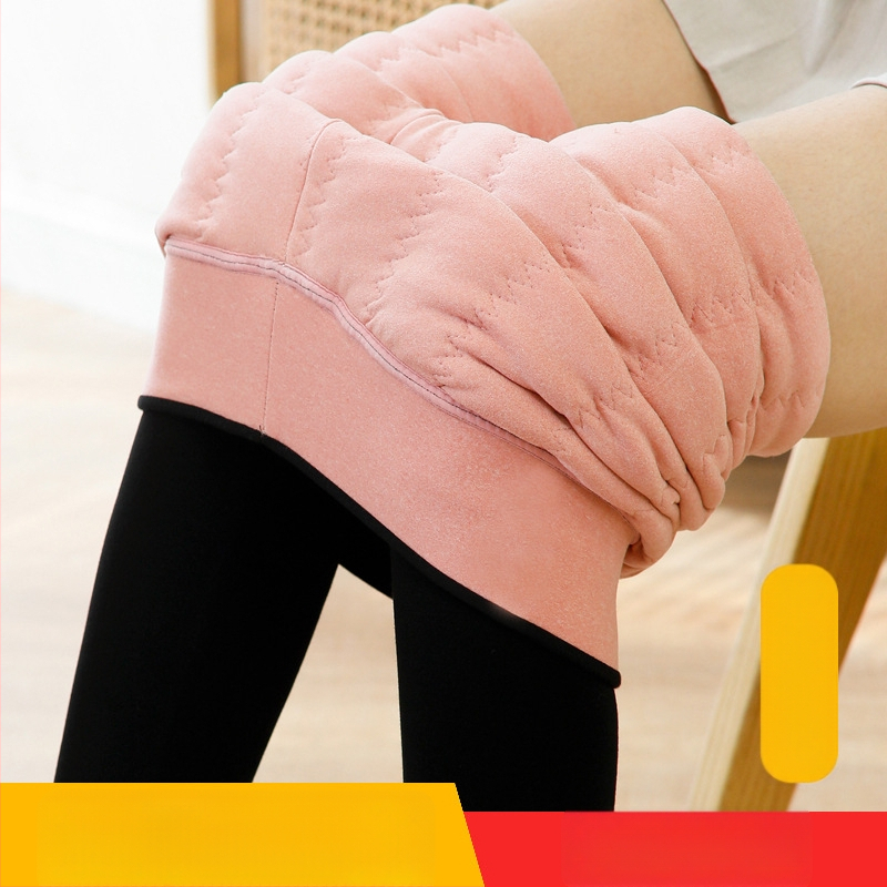 Pantaloni all-in-one pentru femei însărcinate, căptuți cu fleece, groși, călduroși, cu elasticitate înaltă