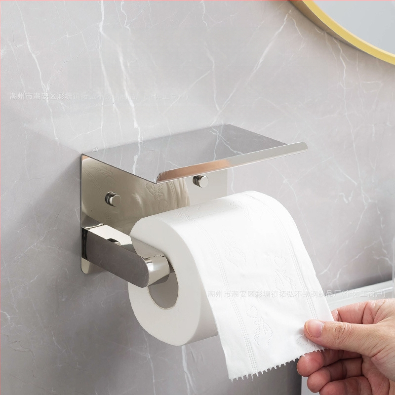 Suport pentru hârtie igienică din oțel inoxidabil cu suprafață lustruită (Material: Oțel inoxidabil; Finisaj: lustruit; Certificare: Niciuna)