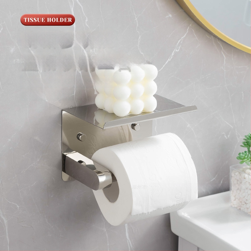 Suport pentru hârtie igienică din oțel inoxidabil cu suprafață lustruită (Material: Oțel inoxidabil; Finisaj: lustruit; Certificare: Niciuna)