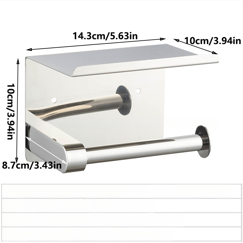 Suport pentru hârtie igienică din oțel inoxidabil cu suprafață lustruită (Material: Oțel inoxidabil; Finisaj: lustruit; Certificare: Niciuna)