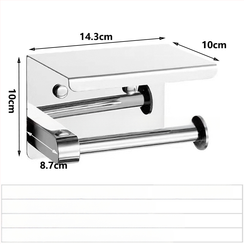 Suport pentru hârtie igienică din oțel inoxidabil cu suprafață lustruită (Material: Oțel inoxidabil; Finisaj: lustruit; Certificare: Niciuna)