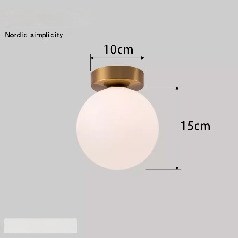 Σκανδιναβική μινιμαλιστική επιτοίχια λάμπα με στρογγυλή σφαίρα για διάδρομο, είσοδο και υπνοδωμάτιο – LED, ακρυλικό καπάκι, σώμα από σίδηρο, τάση έως 36V