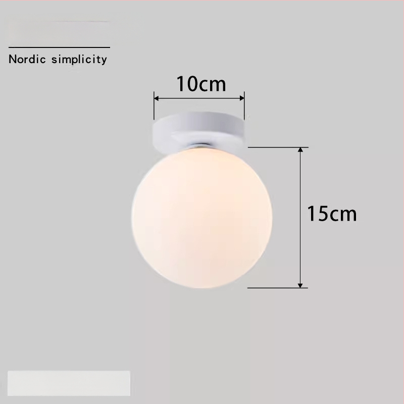 Σκανδιναβική μινιμαλιστική επιτοίχια λάμπα με στρογγυλή σφαίρα για διάδρομο, είσοδο και υπνοδωμάτιο – LED, ακρυλικό καπάκι, σώμα από σίδηρο, τάση έως 36V