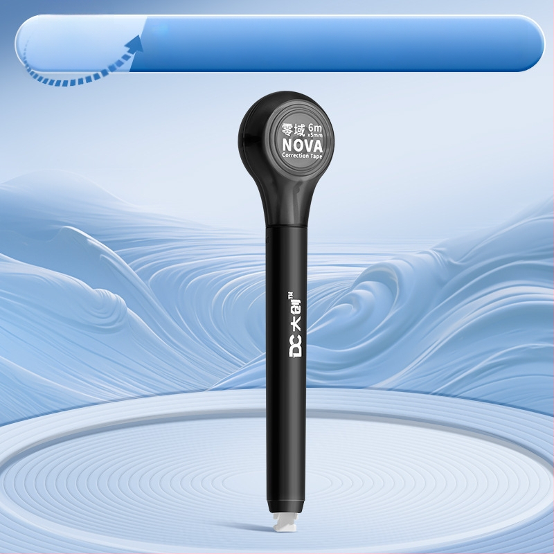 Коригираща лента под формата на химикалка, с голям капацитет, безшумен бутон, гумено тяло