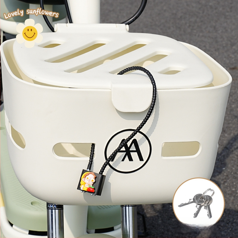 Elektromos kerékpár első kosárzár sisakzárral — lopás elleni, Kepu, uniszex