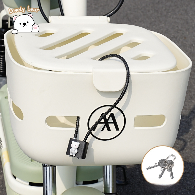 Elektromos kerékpár első kosárzár sisakzárral — lopás elleni, Kepu, uniszex