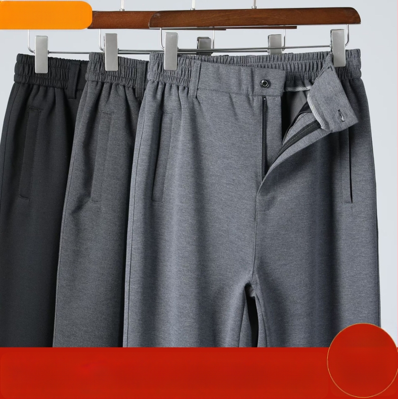Muške hlače za srednju dobnu skupinu, opuštenog ravnog kroja, za proljeće i jesen