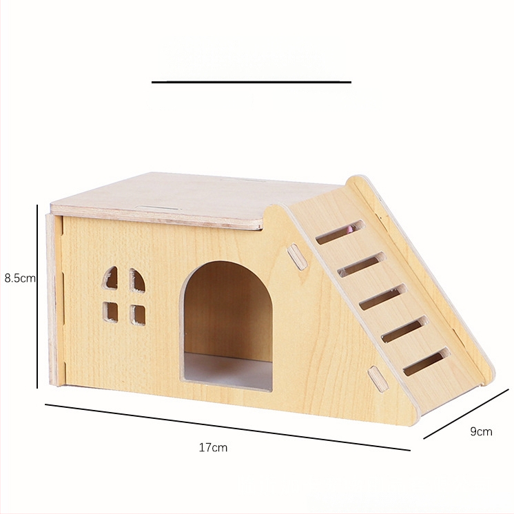Plus Card Drevený domček pre škrečky s platformou a lezeckým rebríkom