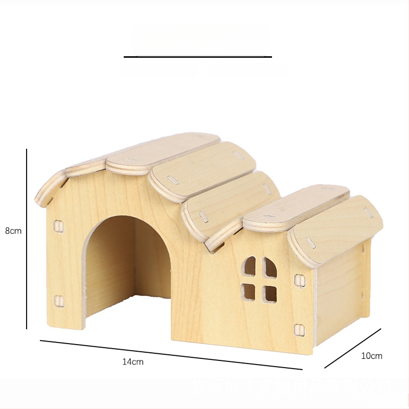 Plus Card Drevený domček pre škrečky s platformou a lezeckým rebríkom