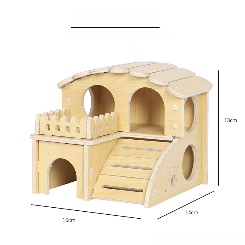 Plus Card Drevený domček pre škrečky s platformou a lezeckým rebríkom