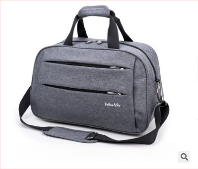 Cestovná taška z Oxfordu, objem 36–55 L, otváranie na zips, teleskopická rukoväť, jedna ramenná popruh, vnútorné vrecká pre notebook a fotoaparát