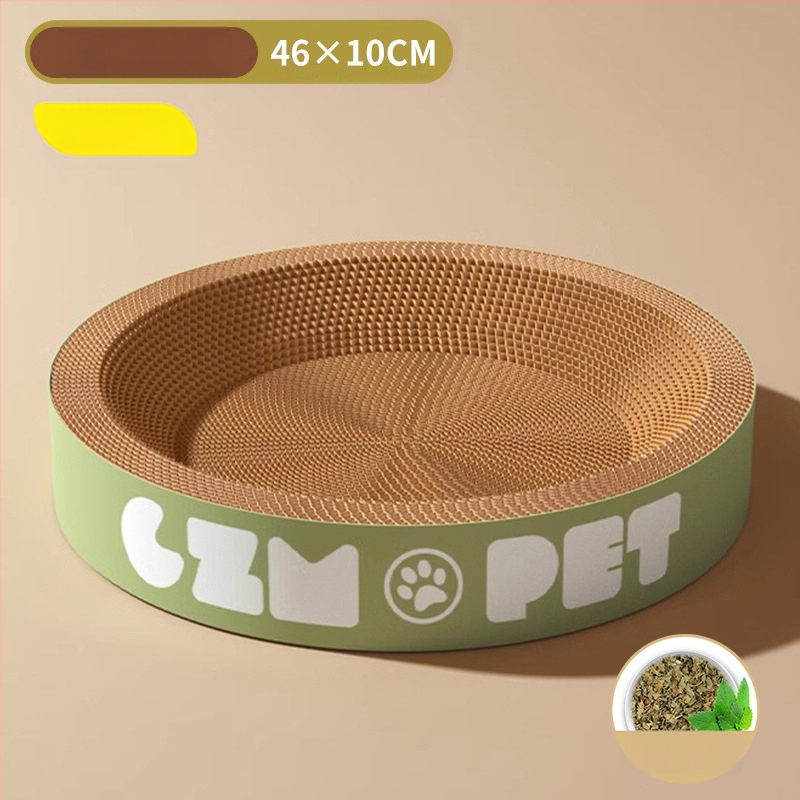 Cuib pentru pisici și suprafață de zgâriere într-un singur pachet; construcție durabilă; coloană verticală din sisal; material: carton celular cu bule; stil drăguț