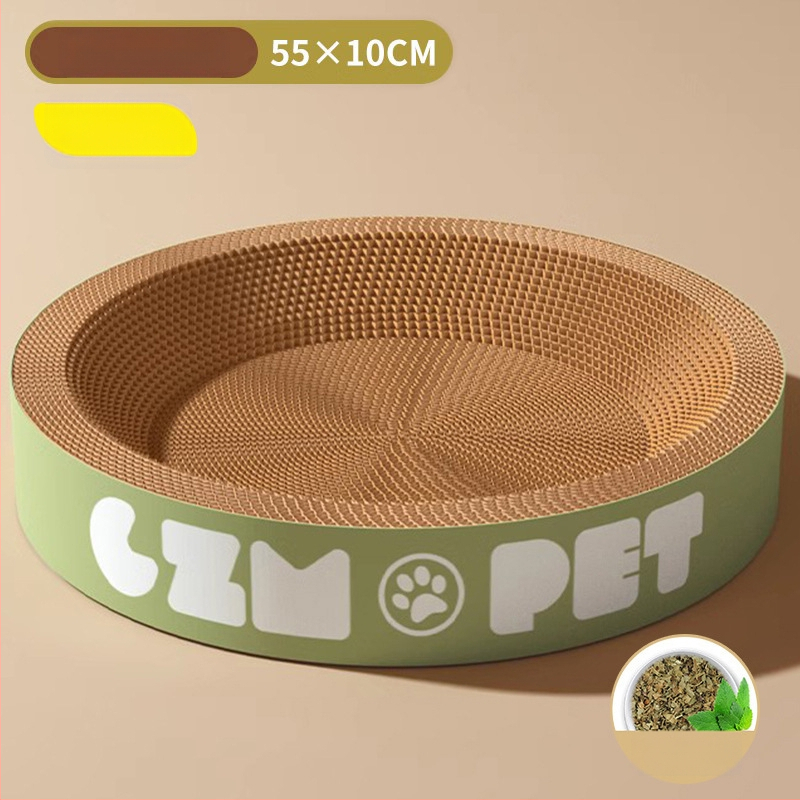 Cuib pentru pisici și suprafață de zgâriere într-un singur pachet; construcție durabilă; coloană verticală din sisal; material: carton celular cu bule; stil drăguț