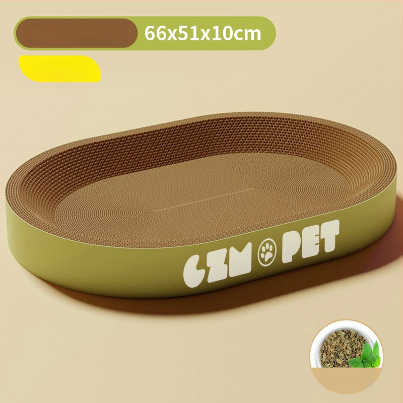 Cuib pentru pisici și suprafață de zgâriere într-un singur pachet; construcție durabilă; coloană verticală din sisal; material: carton celular cu bule; stil drăguț