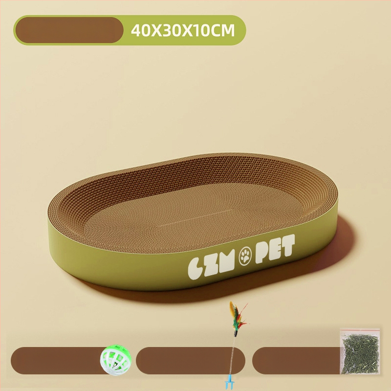 Cuib pentru pisici și suprafață de zgâriere într-un singur pachet; construcție durabilă; coloană verticală din sisal; material: carton celular cu bule; stil drăguț