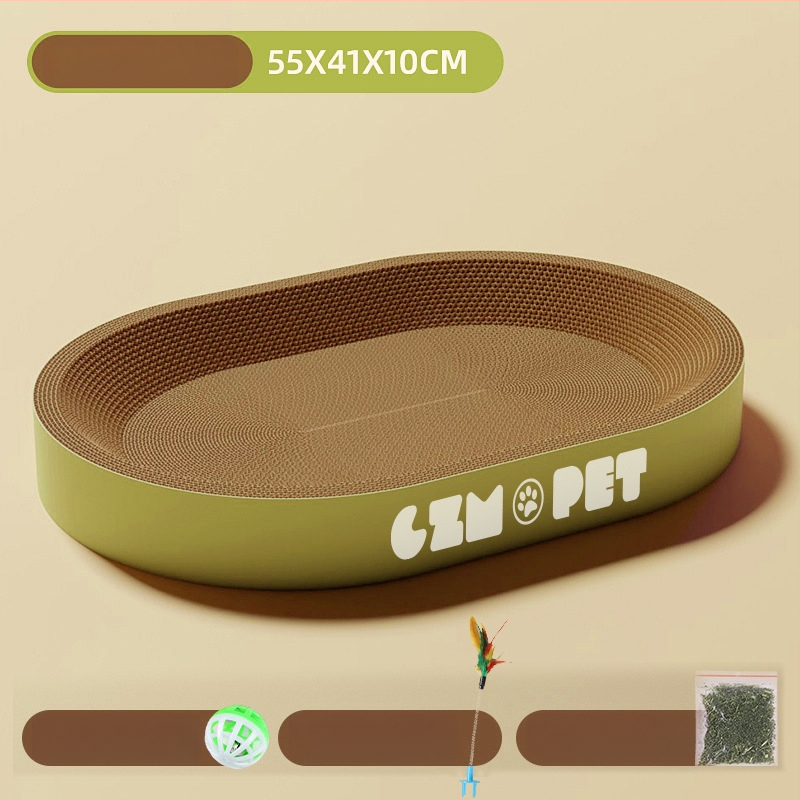 Cuib pentru pisici și suprafață de zgâriere într-un singur pachet; construcție durabilă; coloană verticală din sisal; material: carton celular cu bule; stil drăguț