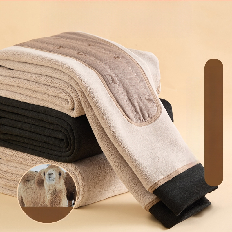 Pantaloni termici de iarnă pentru bărbați, trei straturi, căptușiți cu fleece, fără cusături, extra groși 501–600 g/m²