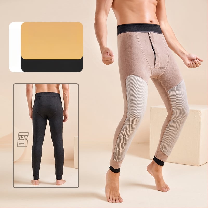 Pantaloni termici de iarnă pentru bărbați, trei straturi, căptușiți cu fleece, fără cusături, extra groși 501–600 g/m²
