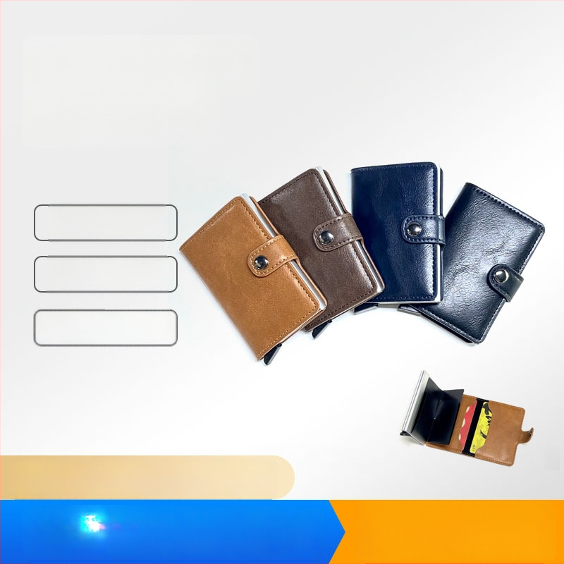 Ultra vékony PU bőrtok kártyákhoz RFID-blokkolással, lopás elleni védelemmel és könnyű mindennapi használatra.