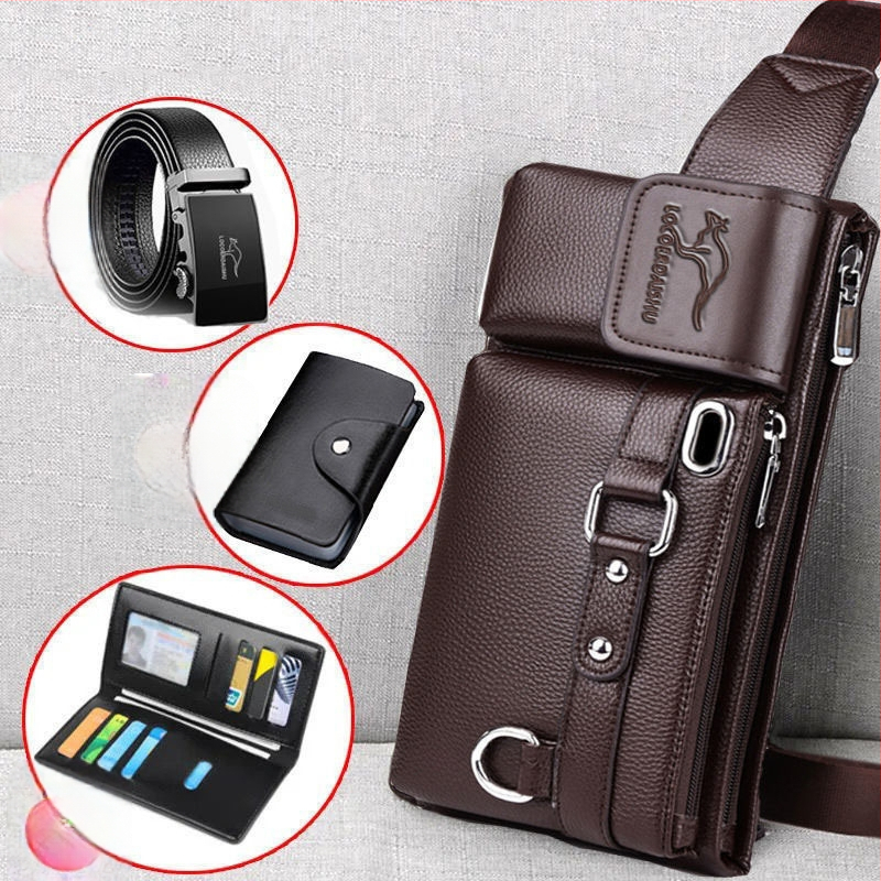 Férfi PU bőr derék táska, vízálló, poliészter bélés, utcai stílus, üzleti utazásokhoz
