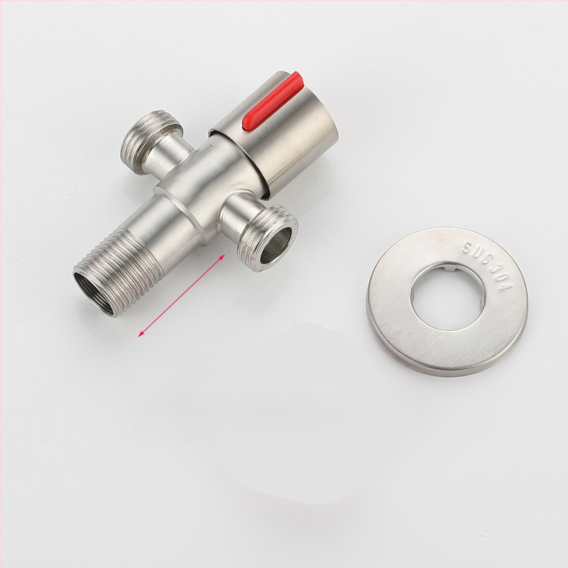 304 nehrđajući čelik trocestni kutni ventil, 1-in 2-out, ugradnja u zid, za WC, bojler, kupaonicu i kuhinju