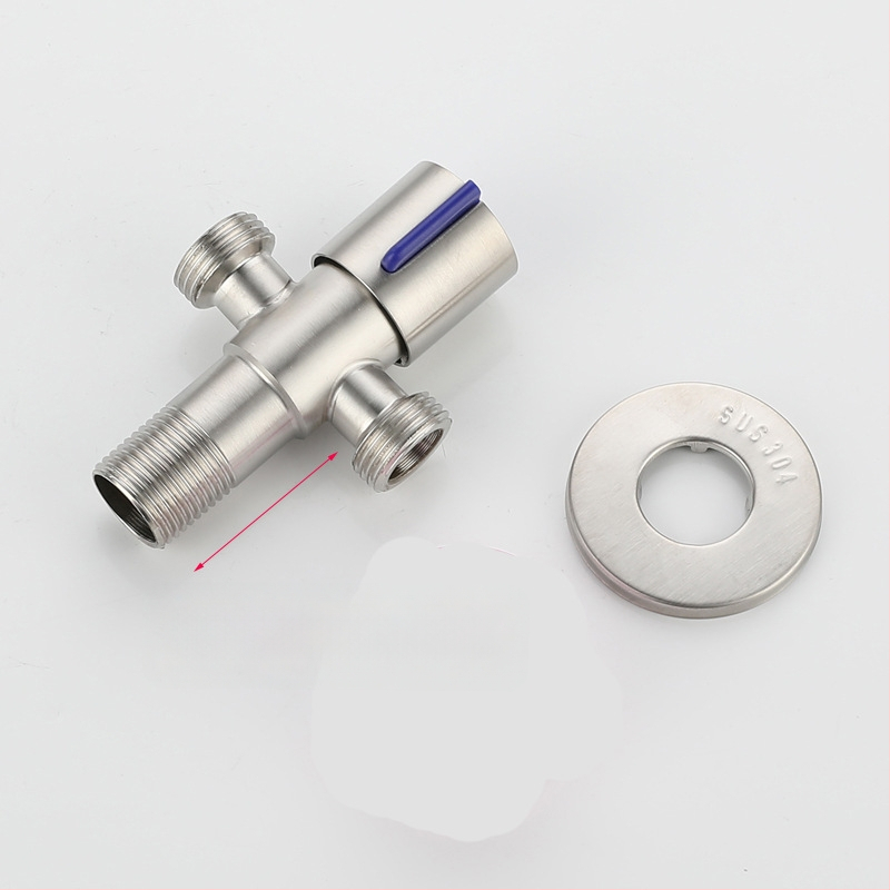 304 nehrđajući čelik trocestni kutni ventil, 1-in 2-out, ugradnja u zid, za WC, bojler, kupaonicu i kuhinju