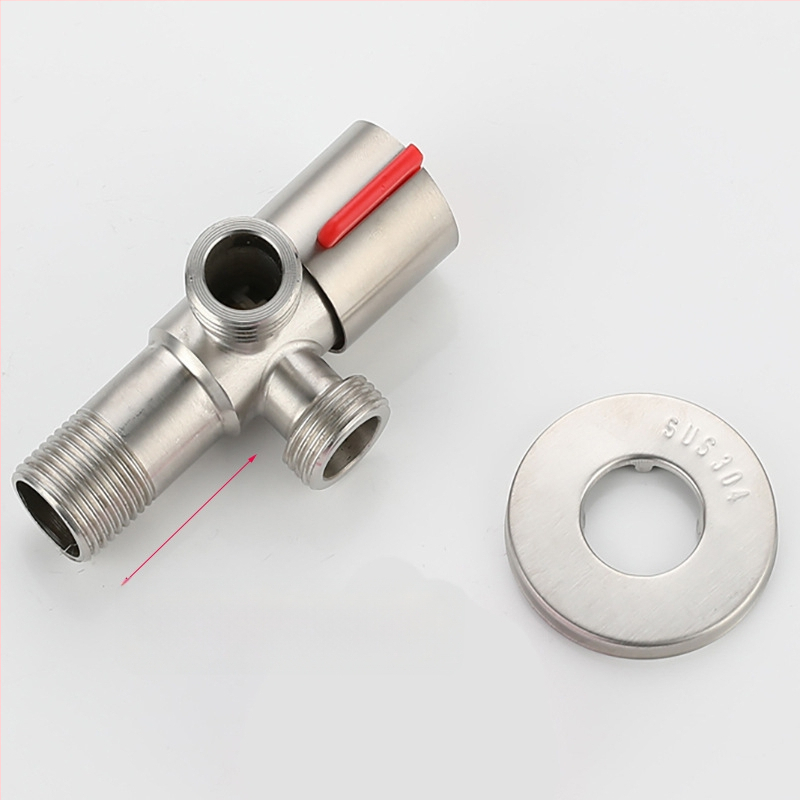 304 nehrđajući čelik trocestni kutni ventil, 1-in 2-out, ugradnja u zid, za WC, bojler, kupaonicu i kuhinju