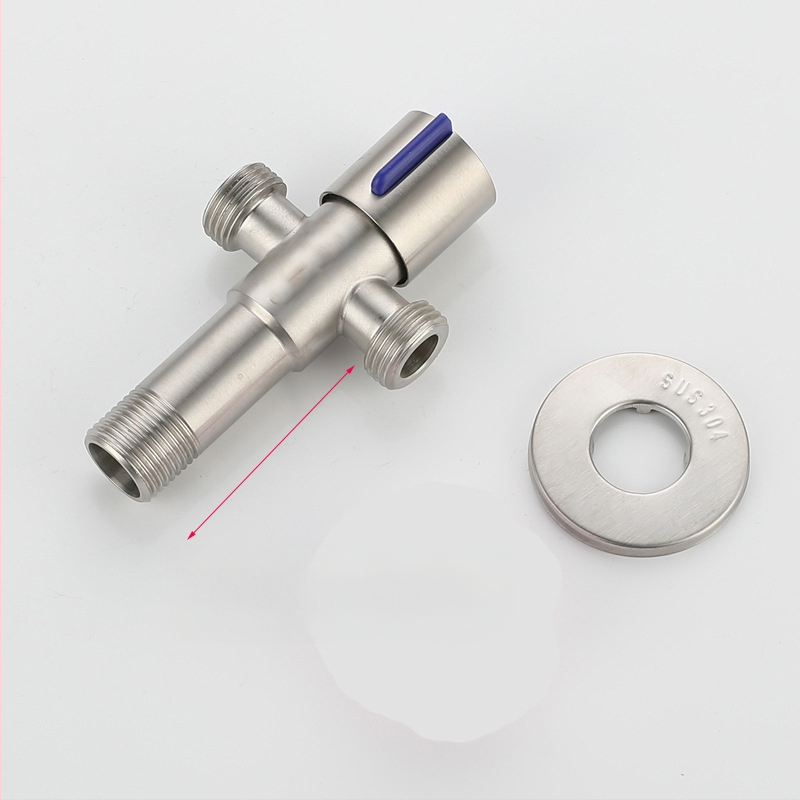 304 nehrđajući čelik trocestni kutni ventil, 1-in 2-out, ugradnja u zid, za WC, bojler, kupaonicu i kuhinju