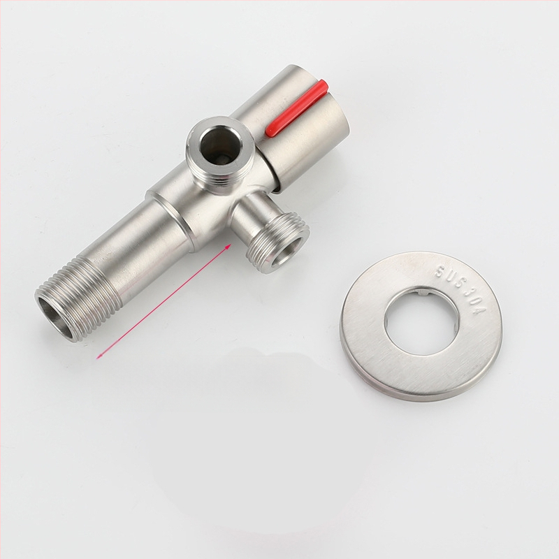 304 nehrđajući čelik trocestni kutni ventil, 1-in 2-out, ugradnja u zid, za WC, bojler, kupaonicu i kuhinju