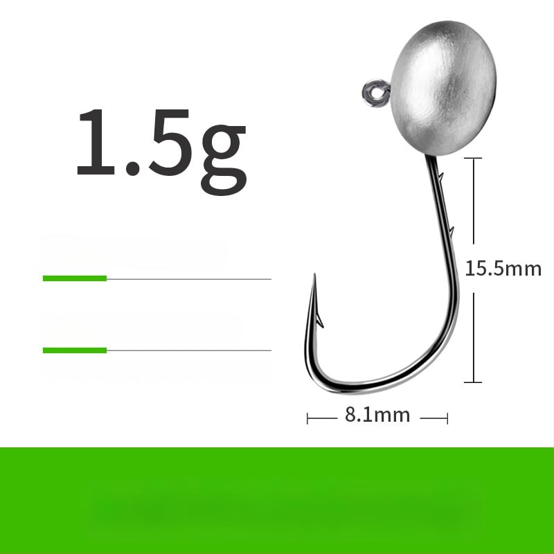 Cârlig de pescuit cu cap de plumb și design cu două fețe în spate