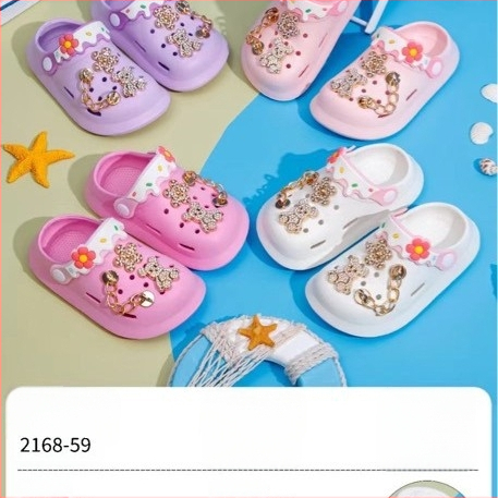 Sandale EVA pentru bebeluți și copii, unisex, talpă moale anti-alunecare, purtare în două moduri, design cu găuri de tip desen animat, stil Baotou, primăvara 2025