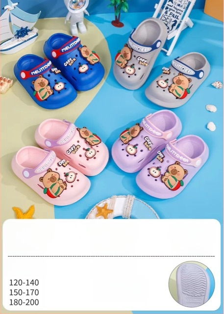 Sandale EVA pentru bebeluți și copii, unisex, talpă moale anti-alunecare, purtare în două moduri, design cu găuri de tip desen animat, stil Baotou, primăvara 2025