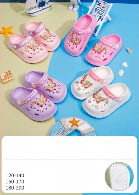 Sandale EVA pentru bebeluți și copii, unisex, talpă moale anti-alunecare, purtare în două moduri, design cu găuri de tip desen animat, stil Baotou, primăvara 2025