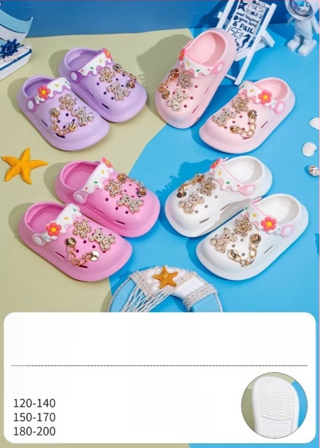 Sandale EVA pentru bebeluți și copii, unisex, talpă moale anti-alunecare, purtare în două moduri, design cu găuri de tip desen animat, stil Baotou, primăvara 2025