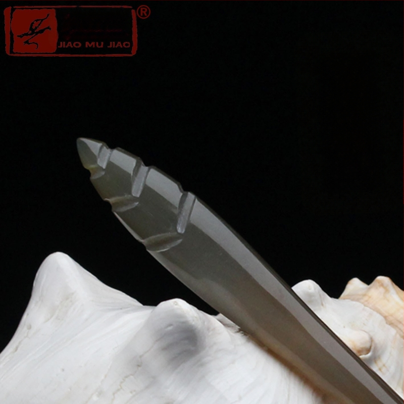 Щипка за коса от рог на як, ръчно издялана в етнически стил за дами, класическа