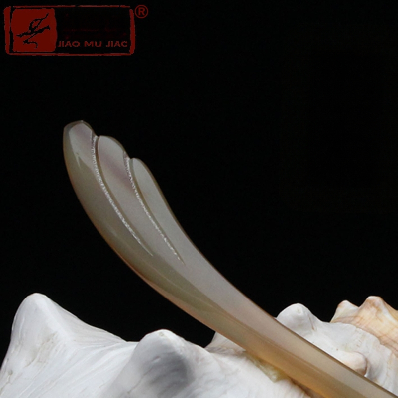 Щипка за коса от рог на як, ръчно издялана в етнически стил за дами, класическа