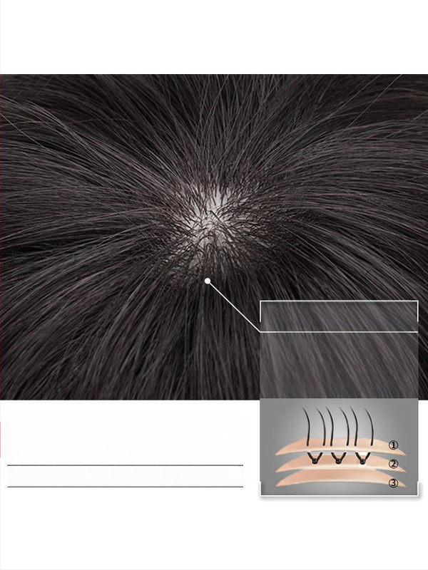 Горна част за възстановяване на косата с челна прическа, термоустойчива коса, без топло боядисване, подходяща за всички тонове кожа