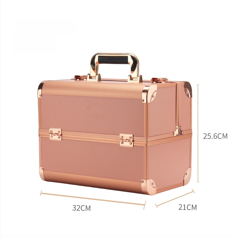 Parkerville козметична кутия за съхранение с ключалка, портативна, голям капацитет, многослойна разделителна система, метален корпус, колела