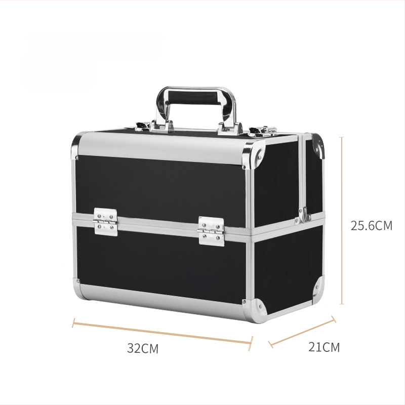 Parkerville козметична кутия за съхранение с ключалка, портативна, голям капацитет, многослойна разделителна система, метален корпус, колела