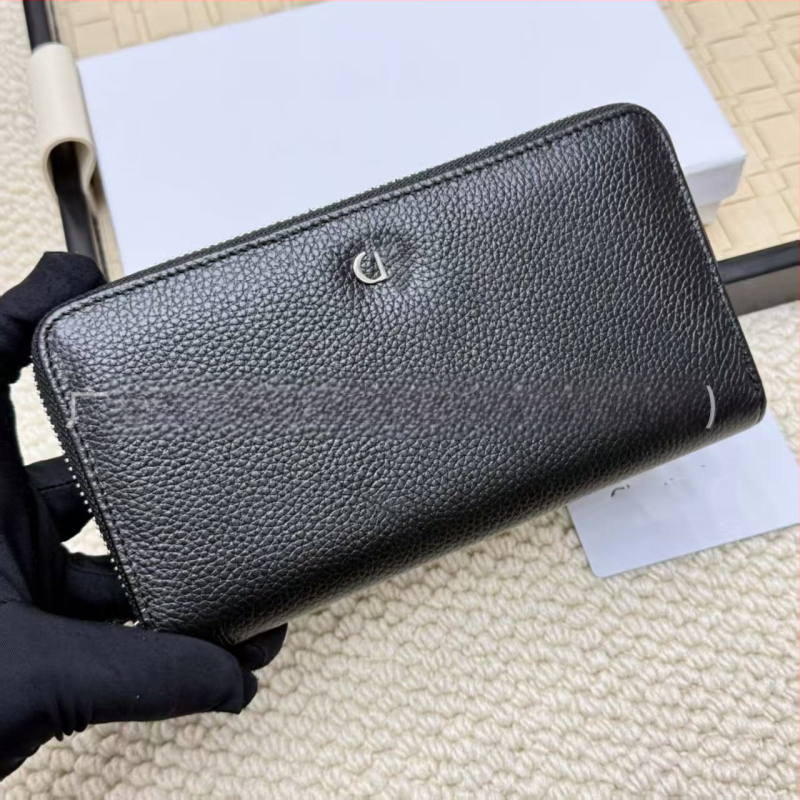 Μακρύ δερμάτινο πορτοφόλι με φερμουάρ, γνήσιο δέρμα, κορυφαίας ποιότητας, 1-πτυχή, unisex, μεγάλος χώρος για κάρτες