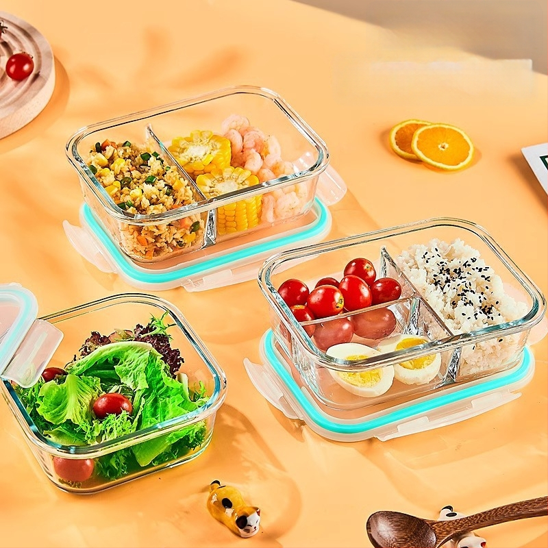 Üveg ebédes doboz, kör alakú, magas boroszilikát üveg, kapacitás 1–2 L, mikrohullámú sütőben használható