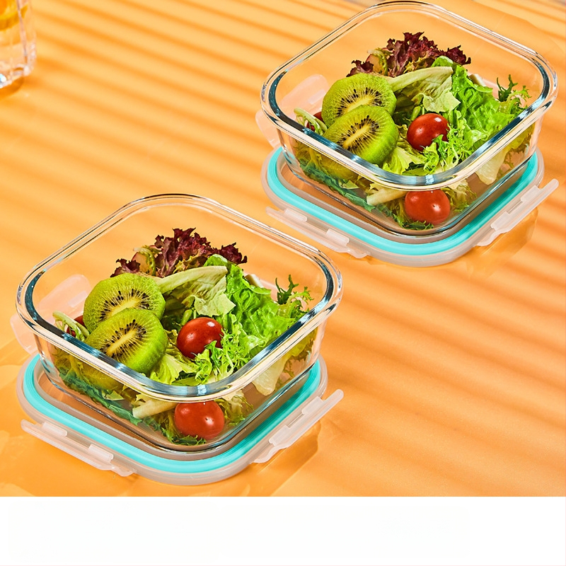 Üveg ebédes doboz, kör alakú, magas boroszilikát üveg, kapacitás 1–2 L, mikrohullámú sütőben használható