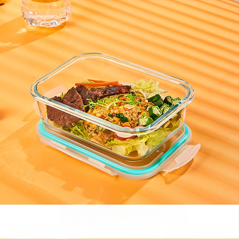 Üveg ebédes doboz, kör alakú, magas boroszilikát üveg, kapacitás 1–2 L, mikrohullámú sütőben használható